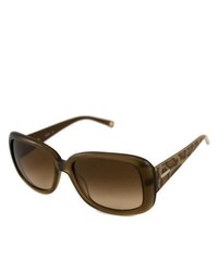 Nine West Nw510s Rectangular Crystal Brownbrown Sunglasses