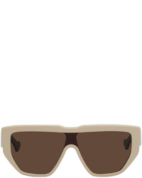 Gucci Off White Black Rectangular Sunglasses