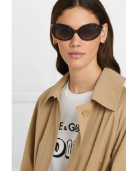 Dolce & Gabbana Oval Frame Tortoiseshell Acetate Sunglasses