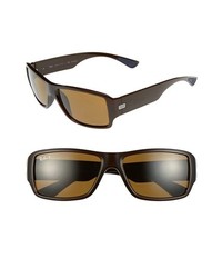 Ray-Ban 61mm Polarized Sunglasses Shiny Brown None