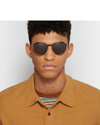 Eyevan 7285 Round Frame Acetate And Gold Tone Sunglasses