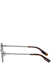 McQ Silver Metal Cat Eye Sunglasses