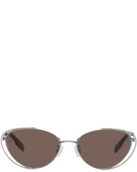 McQ Silver Metal Cat Eye Sunglasses
