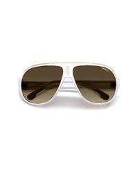 Carrera Eyewear Speedway 63mm Aviator Sunglasses In White Brown Gradient At Nordstrom
