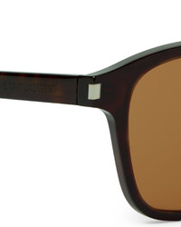 Saint Laurent Square Frame Tortoiseshell Acetate Sunglasses