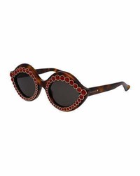 Gucci Swarovski Crystal Monochromatic Cat Eye Sunglasses