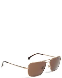 Brooks Brothers Taupe Metal Navigator Bb1 Stripe Arm Sunglasses