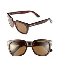 Tom Ford Campbell 53mm Sunglasses Shiny Dark Havana One Size