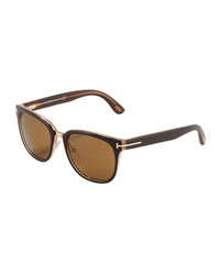 Tom Ford Rock Clubmaster Sunglasses Shiny Brown