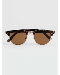 Topman Tortoise Shell Retro Half Frame Sunglasses