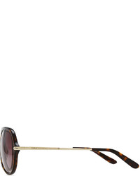 Marc by Marc Jacobs Tortoise Plastic Aviator Sunglasses Dark Brown