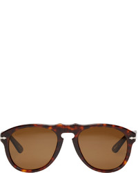 Persol Tortoiseshell Round Pilot Sunglasses