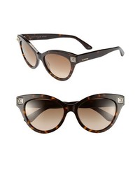 Valentino 53mm Cat Eye Sunglasses Dark Havana One Size
