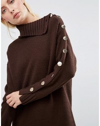 Asos Sweater Dress With Button Neck