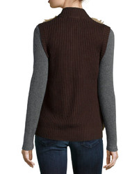 MICHAEL Michael Kors Michl Michl Kors Faux Fur Sweater Vest Chocolate