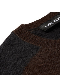 Neil Barrett Panelled Wool And Alpaca Blend Sweater