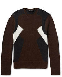 Neil Barrett Panelled Wool And Alpaca Blend Sweater