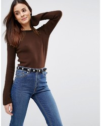 Asos Sweater With Flared Sleeve And Tipping