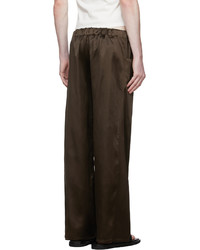 Ludovic De Saint Sernin Brown Satin Lounge Pants