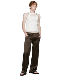 Ludovic De Saint Sernin Brown Satin Lounge Pants