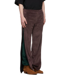 Y/Project Purple Green Velour Layered Lounge Pants