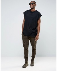 Asos Tapered Joggers With Rips And Zip Pockets In Brown