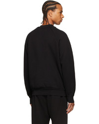 Les Tien Black Mock Neck Raglan Sweatshirt