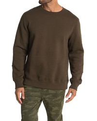 Billy Reid Dover Crewneck Sweatshirt With Patches In Olive At Nordstrom
