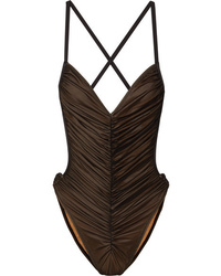 Norma Kamali Butterfly Mio Ruched Stretch Tulle Swimsuit