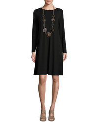 Eileen Fisher Long Sleeve Jersey Swing Dress Petite