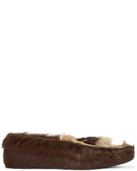 Prada Ssense Brown Fur Loafers