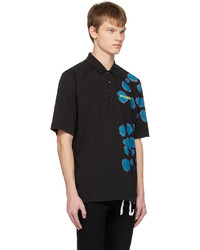 DSQUARED2 Black Goth Tie Dyed Skater Polo