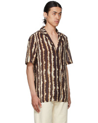 Nanushka Beige Brown Venci Short Sleeve Shirt