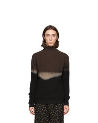 Dark Brown Tie-Dye Wool Turtleneck