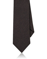 Cifonelli Textured Wool Silk Necktie Dark Brown