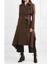 Chloé Double Breasted Wool Gabardine Trench Coat