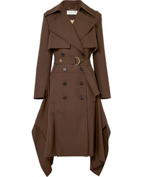 Chloé Double Breasted Wool Gabardine Trench Coat