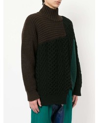 Kolor Colour Block Roll Neck Sweater