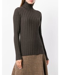 chocolate brown ribbed turtleneck