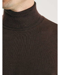 Topman Brown Turtle Neck Sweater