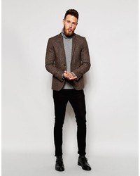 Asos Brand Slim Suit Jacket In Harris Tweed