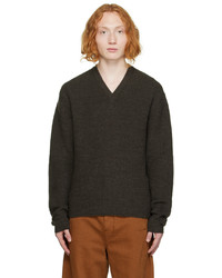 Lemaire Brown V Neck Sweater