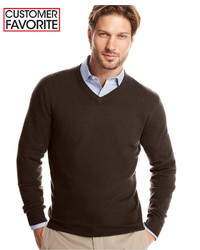 Club Room Cashmere V Neck Solid Sweater Only At Macys