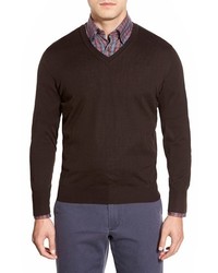 Robert Talbott Pasadera Wool Silk Blend V Neck Sweater