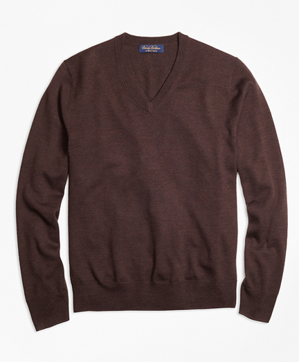 Brooks Brothers Saxxon Wool V Neck Sweater, $74 | Brooks Brothers ...