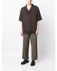 Ziggy Chen V Neck Layered Cotton T Shirt