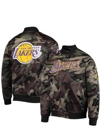PRO STANDARD Camo Los Angeles Lakers Satin Full Snap Jacket At Nordstrom