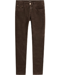 Dark Brown Velvet Skinny Jeans