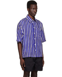 Bottega Veneta Black Blue Striped Shirt