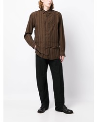 Ziggy Chen Waistcoat Layered Striped Shirt